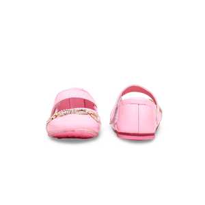 Zapatos formales de media pantorrilla rosa para niñas KD0891 - Product Image 2