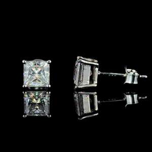 Pendientes de diamantes cuadrados de la mejor calidad, minimalistas, con apariencia de diamante clásico, elegantes, para mujer. - Product Image 4