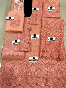 2022 Venta caliente paquistaní indio gasa trabajo manual bordado Salwar Kameez traje de boda Formal para adultos ocasiones especiales - Product Image 6