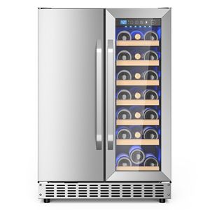 Frigorifero per Vini e Bevande da Incasso a Doppia Zona di Temperatura da 24 Pollici per Conservare le Tue Collezioni - Product Image 1
