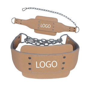 Cinturón de Cuero para Levantamiento de Pesas, Ajustable, Resistente, para Entrenamiento de Fuerza y Fitness, con Cadena - Product Image 1