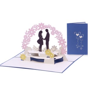 Wholesale Luxury Wedding 3D Pop up Card <b>Handmade</b> <b>Paper</b> Customized Shape Digital Printing Vietnam Manufacturer Greeting Card - Product Image 3
