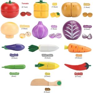 Wudly Magnetic <b>Wooden</b> <b>Kitchen</b> & Food Play <b>Toy</b> Set Includes Cutting Vegetables & Basket for Kids - Product Image 4