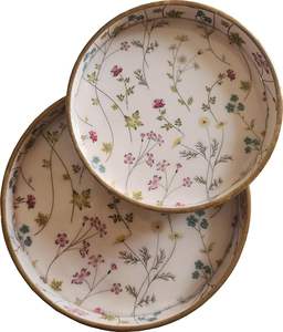 Bandeja de Servir de Acero Esmaltado, Bandeja de Té Retro Esmaltada, Bandeja Decorativa de Exhibición Esmaltada - Product Image 1