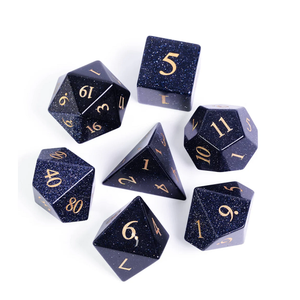 High quality stone dice crystal Blue sandstone natural crystal reiki healing gemstones Engraved custom dice set Vikings - Product Image 3