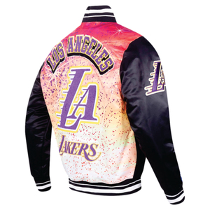 Customise Coated <b>Heated</b> Front Embroidery Reversible Breathable Winter Unisex Varsity Jackets Los Angles LA Lakers - Product Image 3