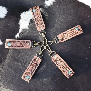 Hand Tooled Leather Keychain <b>Key</b> Straps Leather Wristlet <b>Key</b> Fobs Embossed Floral Print Leather <b>Key</b> <b>Rings</b> - Product Image 1