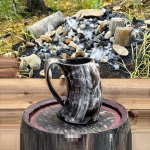 Mug en corne de buffle de luxe – Tasse à café artisanale en corne de buffle bio, gobelet sculpté étanche - Product Image 4