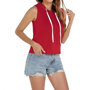 Débardeur à capuche pour femme, séchage rapide, sans manches, pour le sport, l'entraînement en extérieur, la course à pied, vêtements de sport actifs, sweat à capuche de gym - Product Image 2