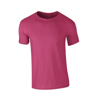 T-shirt à manches courtes pour homme, violet, 100% coton, coupe classique, décontracté, col rond, couleur unie, jersey tricoté - Product Image 5