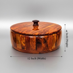 ชามสลัดไม้กระถินณรงค์ทรงสูง ปี 2026 ชามผลไม้ไม้ตกแต่งสำหรับเสิร์ฟขนมและของว่าง - Product Image 4