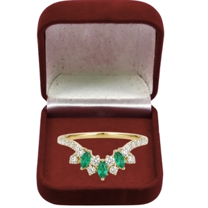 Bague en or jaune 18 carats certifiée IGI avec diamant de laboratoire 0,9 carat couleur F taille brillant rond VS1 et pierre verte, bijoux de luxe pour femme - Product Image 1