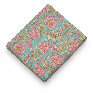 Tela de algodón estampada a mano Heritage Jaipur, estampado floral estético indio, textil estampado a mano para marcas de ropa de lujo para resorts. - Product Image 6