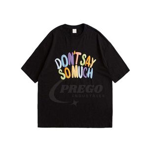 เสื้อยืดพิมพ์ลายพัฟฟ์ลำลองสำหรับผู้ชาย ปรับแต่งได้ตามต้องการ แบรนด์ส่วนตัว ทรงโอเวอร์ไซส์ คอกลม ระบายอากาศได้ดี ผ้าถักเนื้อบางเบา สกรีนโลโก้ได้ - Product Image 1