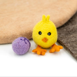 Wholesale Handmade Needle Felt <b>Easter</b> <b>Chick</b> with Purple <b>Egg</b> Ornament for Spring Decorations and Seasonal Craft Supply - Product Image 1