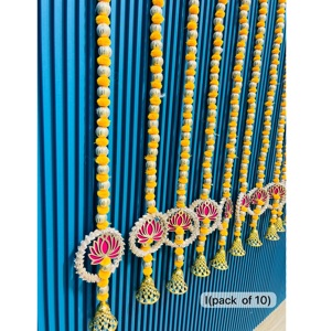 Juego de 10 Adornos de Pared con Forma de Flor de Loto Hechos a Mano, Flores Artificiales de 3 Pies, Diseño Tradicional para Decoración Festiva y de Bodas - Product Image 1
