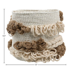 Handwoven Decorative <b>Wicker</b> <b>Basket</b> Storage Organizer - Product Image 3