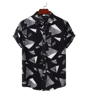 เสื้อเชิ้ตฮาวายลำลองสำหรับผู้ชาย แขนสั้น ติดกระดุม สไตล์ลำลองสำหรับวันหยุดพักผ่อน - Product Image 2