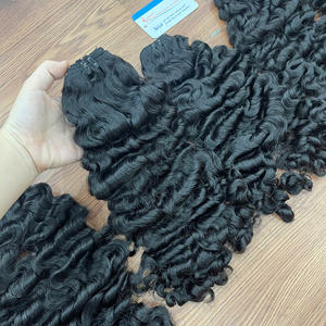 50% ต่อผมดิบจากเวียดนามผมหยิกใหญ่ผ้าสองชั้นพร้อมส่งสีดำธรรมชาติ - Product Image 5