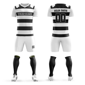 Conjunto de Camiseta de Fútbol Unisex Personalizada, Negra y Verde Azulado, Cuello en V, Manga Corta, Secado Rápido, Impresión por Transferencia de Calor, Número de Equipo 06 - Product Image 5