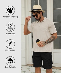 Camisa Polo Texturizada Personalizada para Hombre con Bolsillo en el Pecho, Manga Corta, Transpirable, Informal, Uniforme de Golf o Trabajo, OEM, ODM, Ropa al por Mayor - Product Image 3