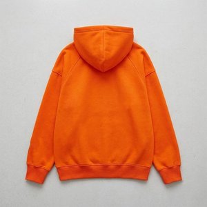 Nueva Llegada Sudadera Casual de Invierno para Mujer con Logotipo Personalizado, Color Naranja Sólido, Cierre Corto Blanco, Mangas Largas, Suave, Cálida y Transpirable - Product Image 2