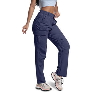 Pantalon cargo taille haute pour femme, vêtements de travail personnalisés, pantalon élégant avec plusieurs poches, impression du logo de la marque - Product Image 1