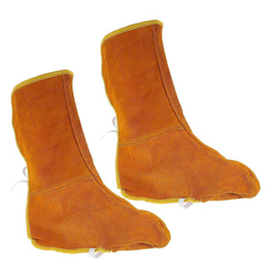Protège-pieds de soudage en cuir de vachette écologique, à fermeture élastique, résistants aux flammes, pour une protection sûre des pieds - Product Image 5