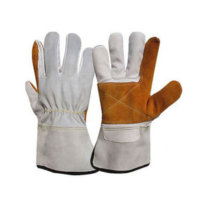 Reinforced Palm <b>Drivers</b> <b>Gloves</b> Cowhide Split and Grain Leather Best Selling for Industrial Use Heavy Duty Abrasion Resistant - Product Image 4