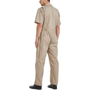 Combinaison de travail à manches courtes en coton respirant pour homme, couleur kaki, pour usage industriel - Product Image 4
