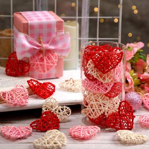 Adorno de ratán en forma de corazón, accesorio para el Día de San Valentín, juego de corazones trenzados para decoración de mesa - Product Image 6