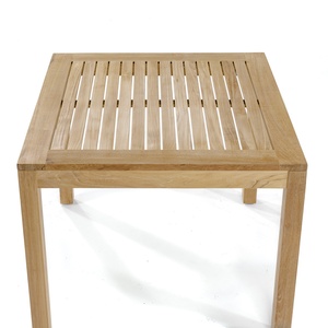 Table à manger carrée en bois massif, design moderne minimaliste, 4 places, mobilier de jardin extérieur, stable, utilisation domestique - Product Image 2