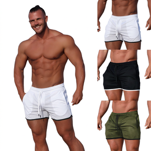 Pantalones Cortos Deportivos de Secado Rápido para Hombre, de Color Sólido, con Cordón Ajustable, Cintura Media, Casuales, en Blanco, Negro y Verde Oliva - Product Image 4