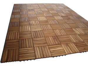 Baldosas de Madera Entrelazadas para Exteriores con Tapete para Jardín, Piscina o Balcón - Product Image 5