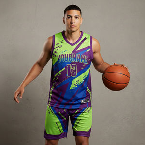 Maillot de basket-ball pour hommes, personnalisé, imprimé par sublimation, antibactérien, respirant, évacuant l'humidité, vente chaude - Product Image 4
