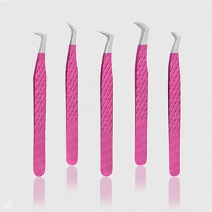 Custom Logo 45 Degrees Stainless Steel Fiber Tip <b>Eyelash</b> Extension Tweezers Easy-to-Use False Volume <b>Applicator</b> for Beauty - Product Image 2