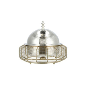 Magnifique réchaud en argent martelé présenté sur un support ouvert en fil doré avec couvercle en dôme, idéal pour les grands événements et les mariages - Product Image 1