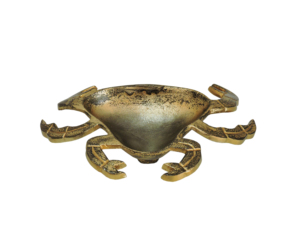 Gold <b>Crab</b> Aluminum <b>Decorative</b> Bowl - Handcrafted Nautical Coastal Metal Dish & Tropical Marine Animal Table Centerpiece Accent - Product Image 1