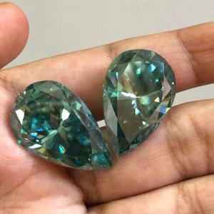 Moissanita suelta de 27 quilates (1 pieza) en forma de pera, diamante de moissanita verde, anillo de compromiso hecho a mano, colgante - Product Image 4