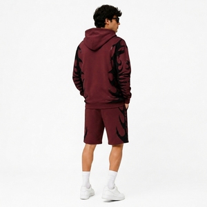 Conjunto de Sudadera con Capucha y Pantalones Cortos de Felpa Gruesa para Gimnasio y Fitness, Impresión Personalizada, OEM - Product Image 2