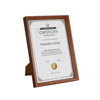 Cadre photo en bois massif noyer A3/A4 8 pouces, fait main, moderne, élégant, pour certificat, récompense, présentation, vente en gros