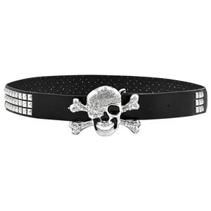 Cinturón de Estilo Punk con Cabeza de Calavera, Accesorio Personalizado con Incrustaciones de Pirámides, Cinturón para Mujer con Remaches y Cuentas Cuadradas - Product Image 4