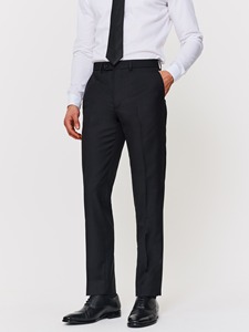 Costume d'affaires noir pour homme, simple boutonnage, col à revers, tissu en laine infroissable, coupe classique, style britannique - Product Image 4