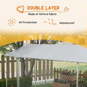 Grande Gabbia per Cani in Rete Metallica per Tutte le Razze, 20FT X 8FT, Tetto Argentato Impermeabile e Resistente ai Raggi UV - Product Image 5