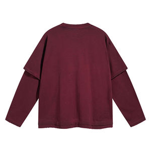 Camiseta de algodón de doble capa para hombre con logotipo personalizado, camiseta de doble capa de alta calidad para hombre para uso casual y streetwear. - Product Image 4