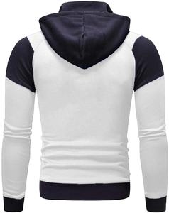 Men's Red Black Color Block Hooded Tracksuit Set Full Sleeve <b>Zipper</b> <b>Sweatshirt</b> With Side Pockets Drawstring Pants Autumn - Product Image 3