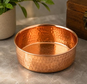 Cuenco de Cobre Martillado Artesanal Estilo Vintage, Cuenco Metálico para Servir Comida, Sin Recubrimiento - Product Image 2