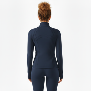 Women Yoga <b>Jacket</b> Stand Collar Long Sleeve Running Top With Hidden Pocket Full Zipped Gym <b>Workout</b> <b>Jacket</b> Soft Women Fitness Wear - Product Image 5