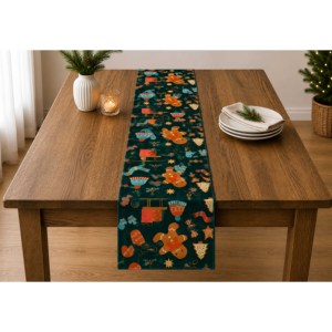 Modern Christmas Printed Design 100% Cotton Table <b>Runner</b> Rectangle Shape for Home Decoration OEM Supplier - Product Image 5