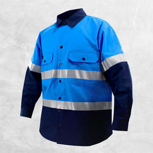 เสื้อโปโลแขนสั้นผ้าฝ้ายสีเขียวนีออนไร้รอยต่อสวมใส่สบายกันลมป้องกันอันตรายมีแถบสะท้อนแสง - Product Image 2